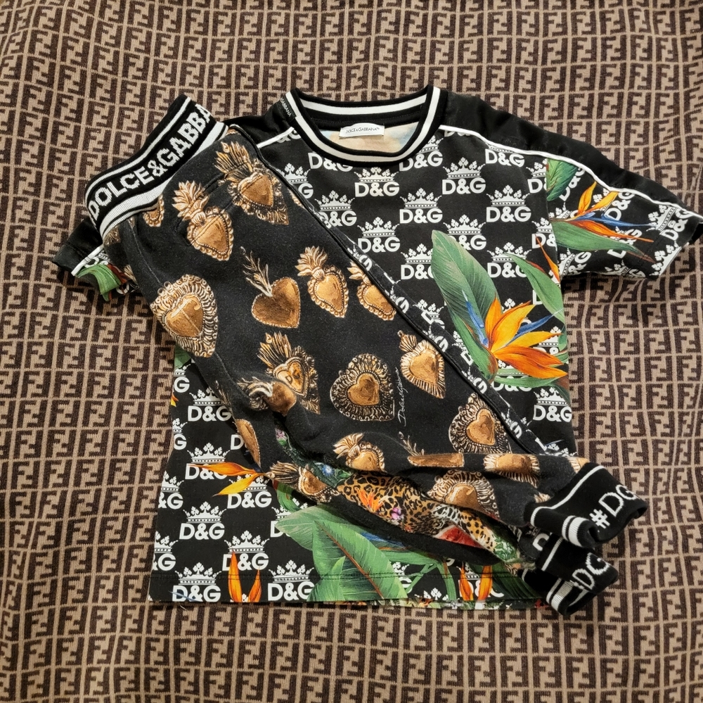 Dolce Gabanna toddler size 3 t shirt Graphic design short sleeve t shirt jungle